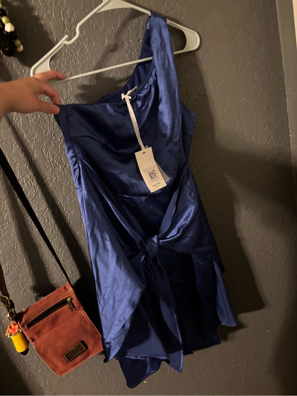 Womens size 8 New With Tags Grace Karin Royal Blue One-Shoulder Knot Front